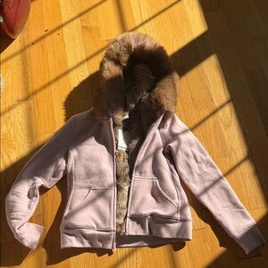 Aritzia Pink Fur-Lined Sweater